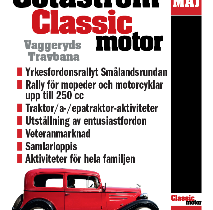 Inbjudan till Götaström Classic Motor – Vaggerydstravet 23 Maj