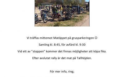 Välkomna till årets mopperally i Simlångsdalen lördagen den 9/5-2020